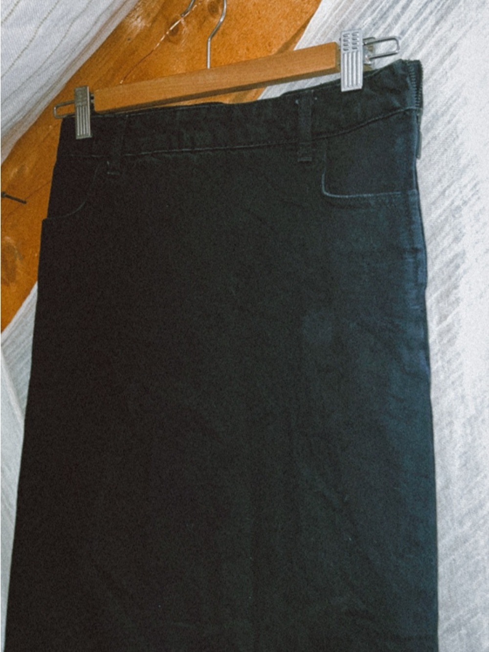 Zara maxi black denim skirt